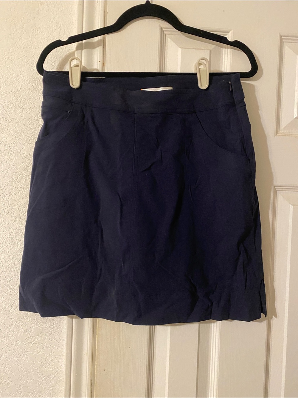Lucy Navy Midi Skirt with Subtle A-Line